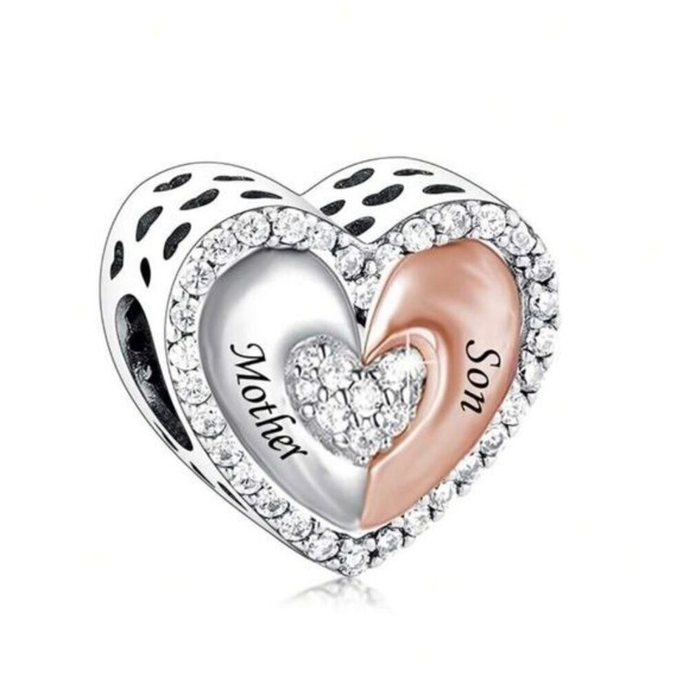 Beautiful S925 Silver Mother and Son Charm